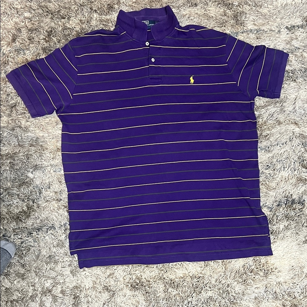 Polo by Ralph Lauren: Men's Purple and Yellow Striped Polo